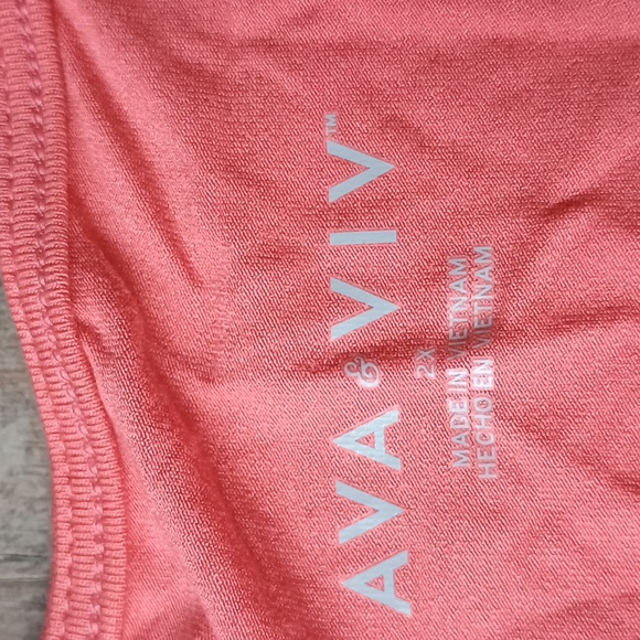 Women's Long Sleeve Ruched Knit Top Ava & Viv Coral size 2X - Picture 5 of 12